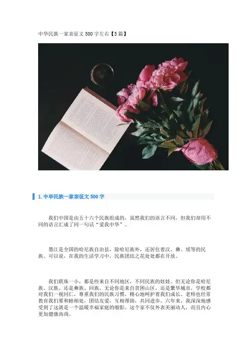 中华民族一家亲征文500字左右【5篇】
