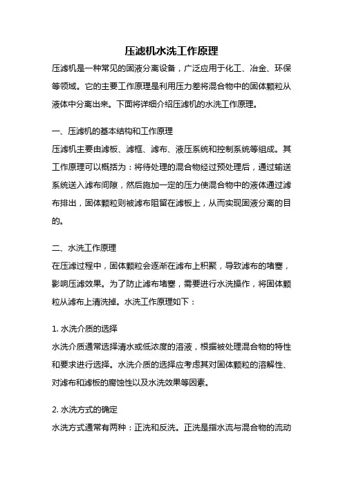 压滤机水洗工作原理