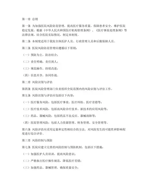 医院风险防范管理制度