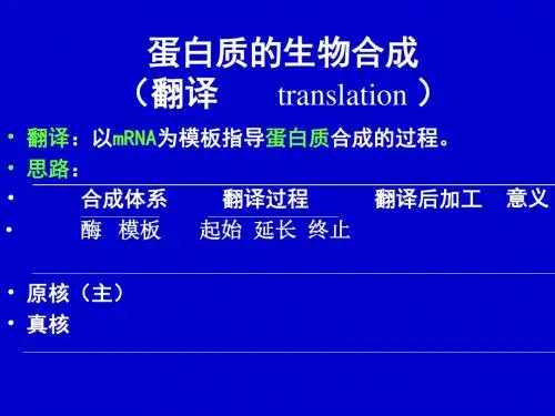 第十三章+蛋白质生物合成+翻译