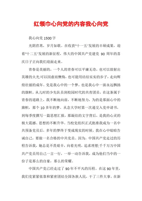红领巾心向党的内容我心向党