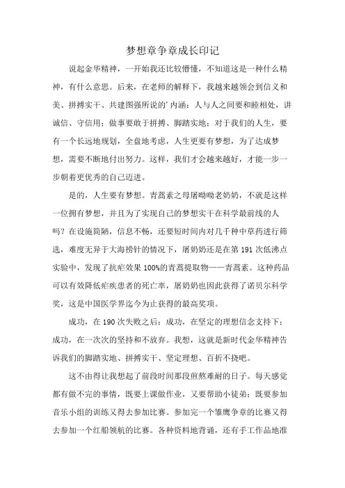 梦想章争章成长印记