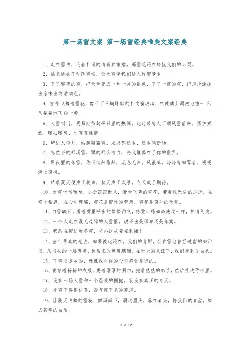 第一场雪文案 第一场雪经典唯美文案经典