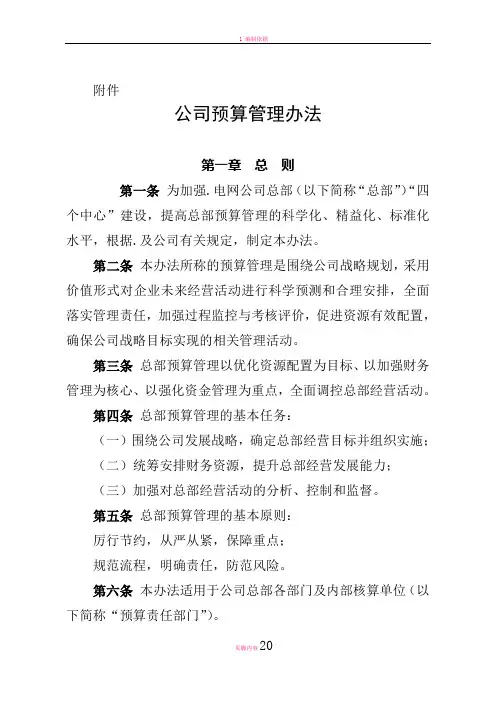 电厂预算管理办法