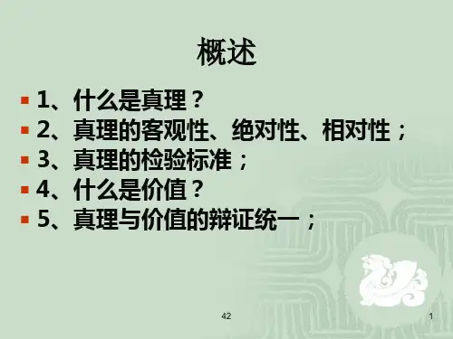 马原真理与价值的统一辩证关系PPT参考幻灯片