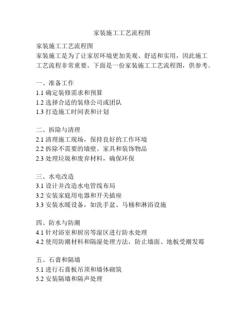 家装施工工艺流程图