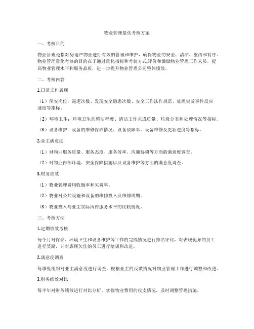物业管理量化考核方案