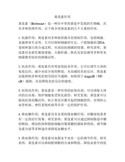 黄连素作用