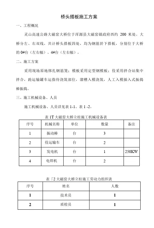 桥头搭板施工方案