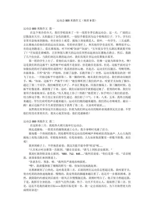 运动会800米跑作文(精彩9篇)