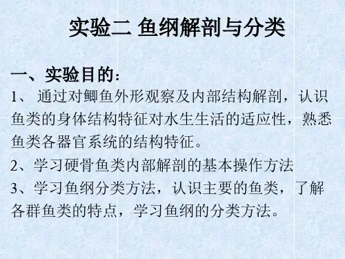 实验一 鱼纲解剖与分类