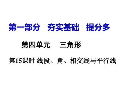 湖南中考数学复习(课件)：第15课时 线段、角、相交线