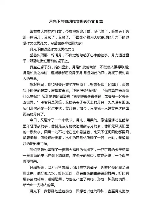 月光下的遐想作文优秀范文5篇