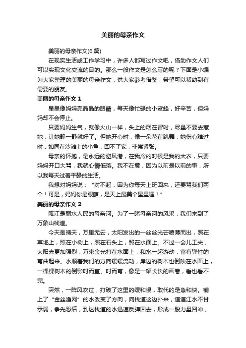 美丽的母亲作文（6篇）