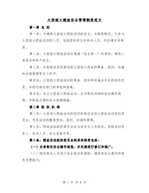 大型焰火燃放安全管理制度范文(三篇)