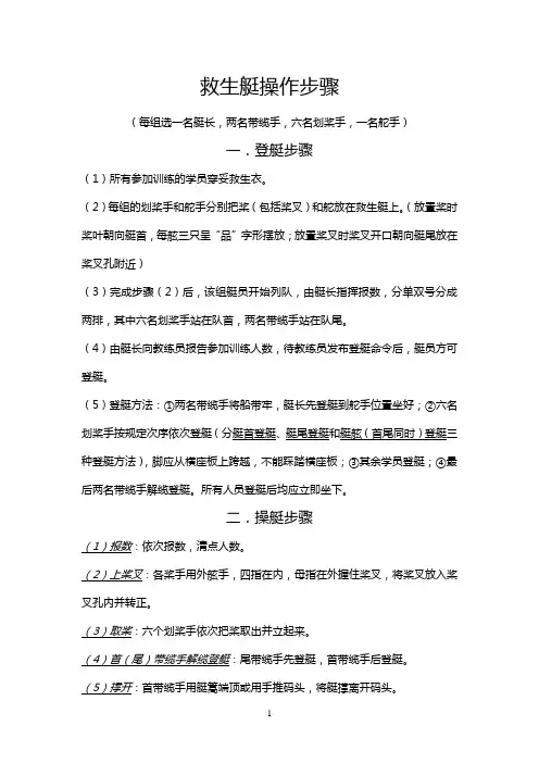 救生艇操作步骤