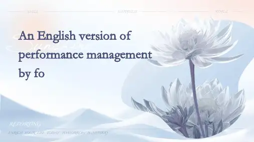 老外的一份绩效管理英文版