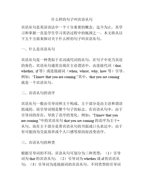 什么样的句子叫宾语从句