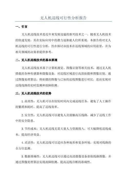 无人机巡线可行性分析报告