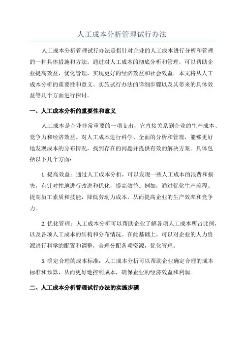 人工成本分析管理试行办法