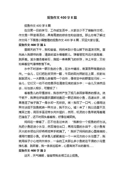 捉鱼作文400字8篇