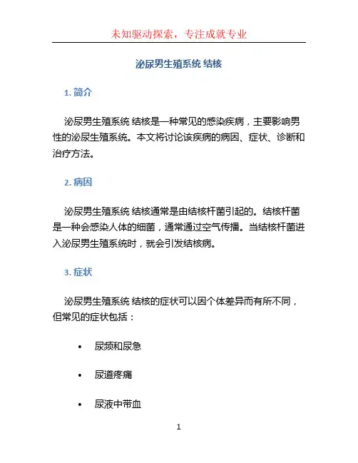 泌尿男生殖系统 结核