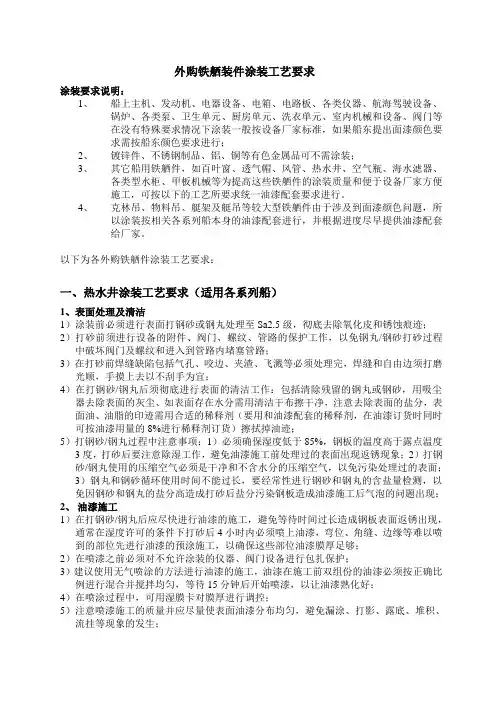 外购铁舾装件涂装工艺要求
