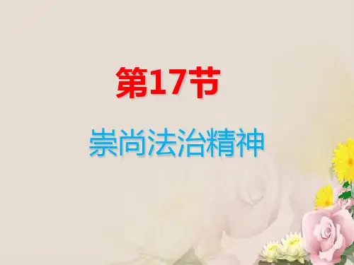 中考道德与法治复习课件：第17节 崇尚法治精神(共15张PPT)