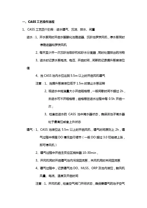 CASS工艺操作流程