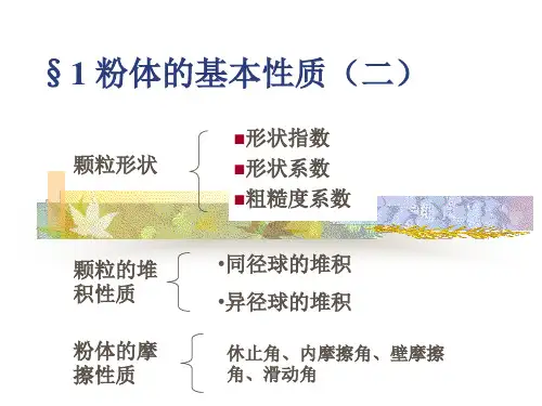 3.   粉体的基本性质