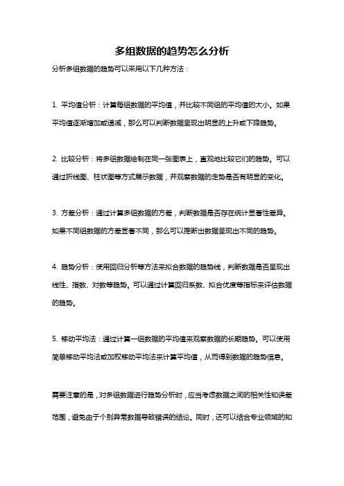 多组数据的趋势怎么分析