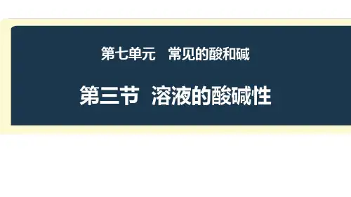 《溶液的酸碱性》常见的酸和碱PPT教学课件