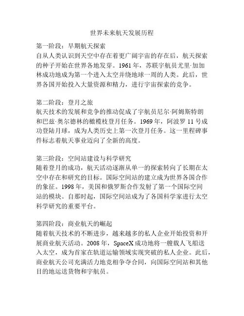 世界未来航天发展历程