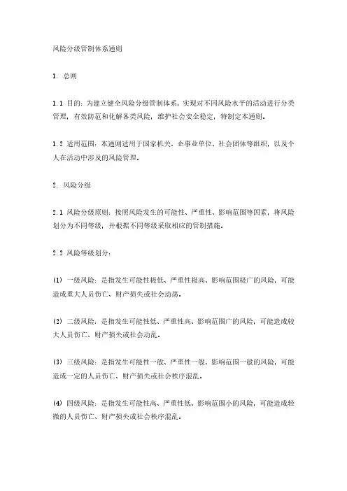 风险分级管制体系通则