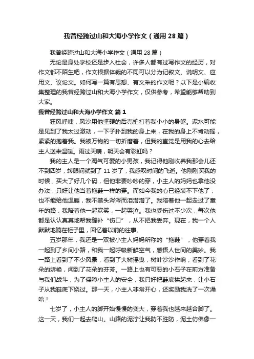 我曾经跨过山和大海小学作文（通用28篇）