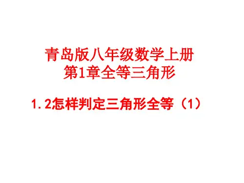 青岛版初中八年级上册 第一章 全等三角形 1.2.怎样判定三角形全等(1)课件(1)