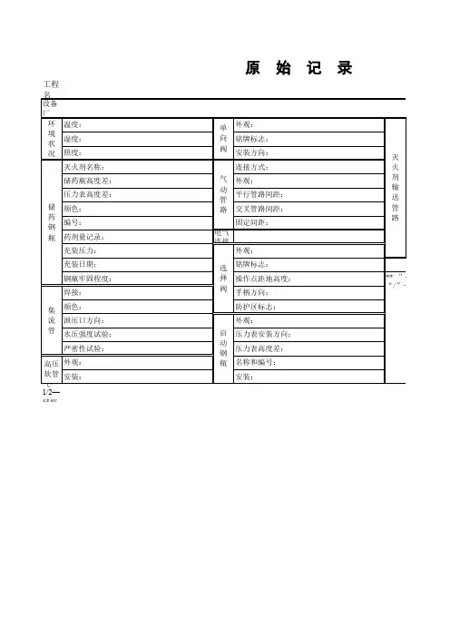 消防气体灭火系统检测报告表
