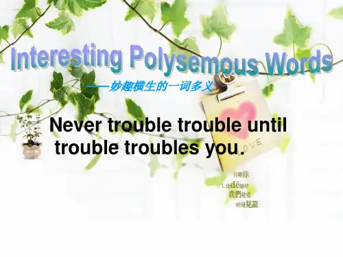 词汇学Polysemous Words