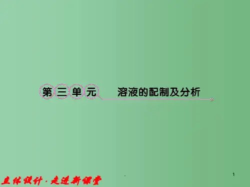 高考化学一轮复习 专题1第3单元 溶液的配制及分析知识研习课件 苏教版