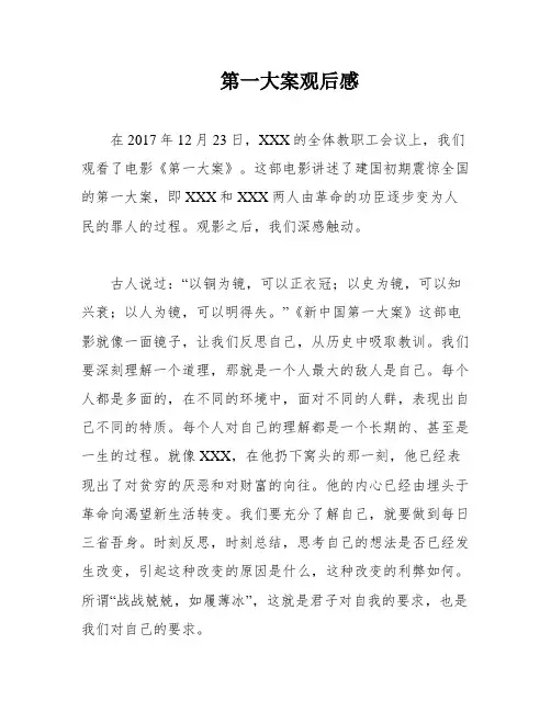 第一大案观后感