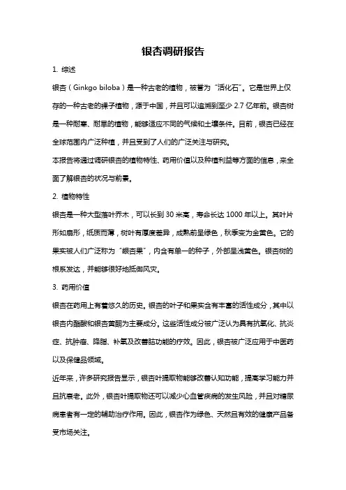 银杏调研报告