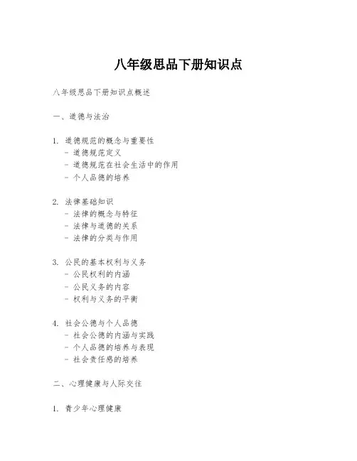 八年级思品下册知识点
