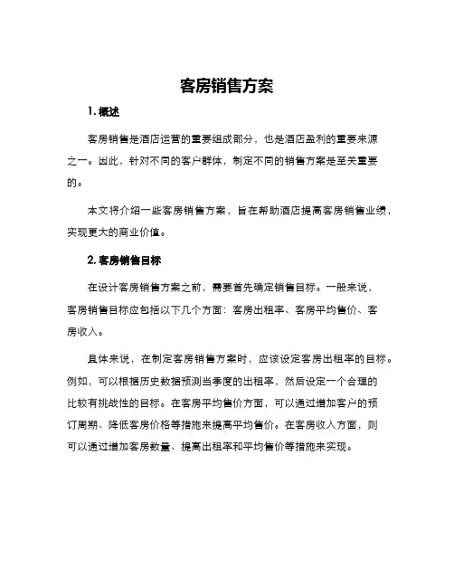 客房销售方案