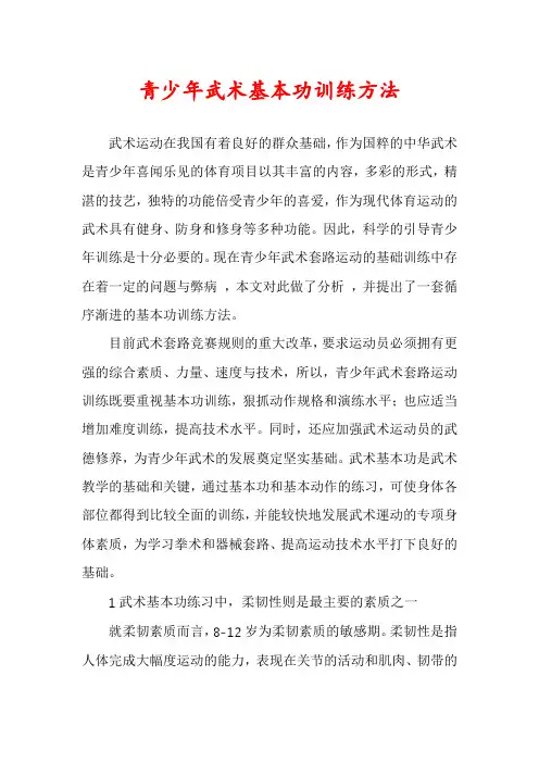 青少年武术基本功训练方法