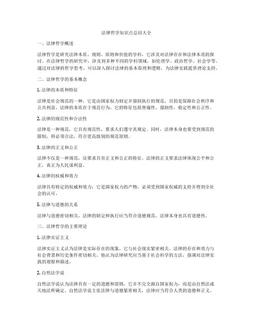 法律哲学知识点总结大全