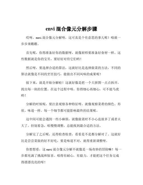 envi混合像元分解步骤