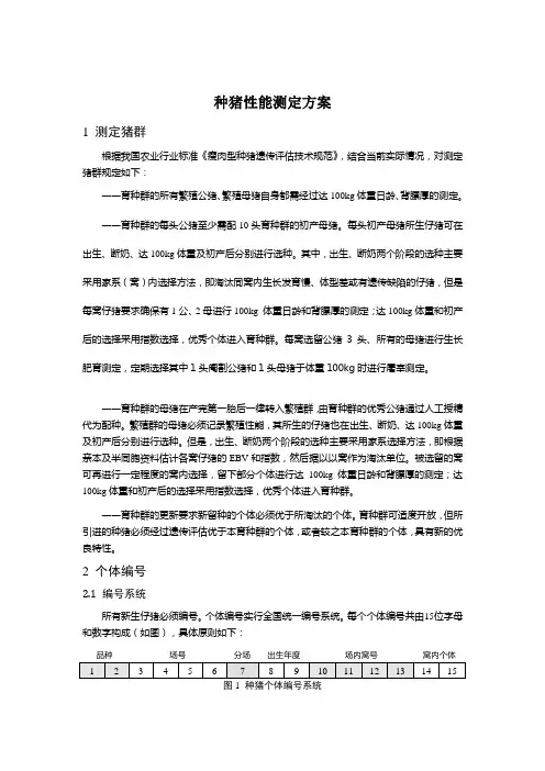 种猪性能测定方案