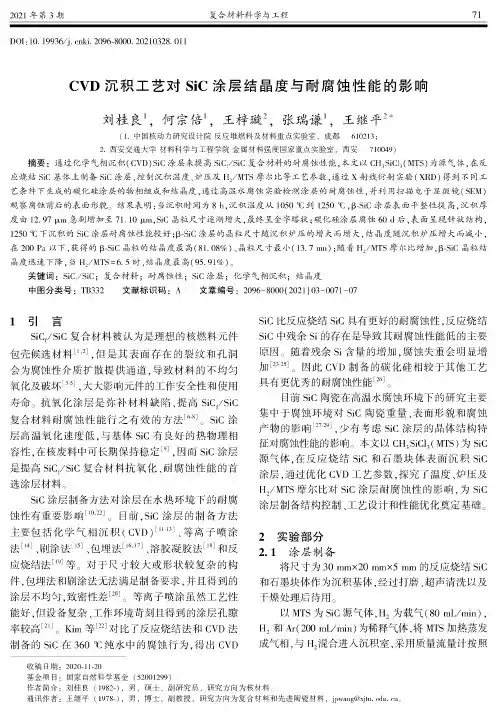 CVD沉积工艺对SiC涂层结晶度与耐腐蚀性能的影响