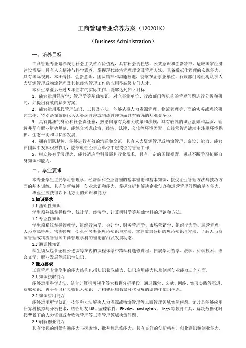 工商管理专业培养方案120201K.doc