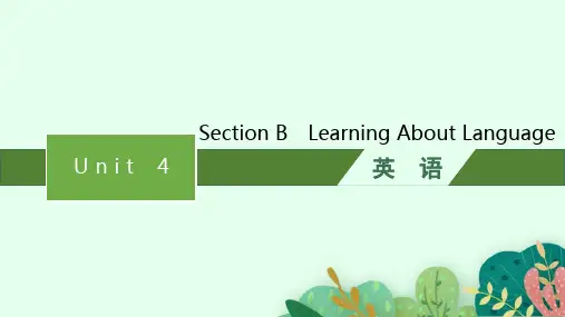 人教版高中英语选择性必修第四册精品课件 Unit 4 SHARING Section B